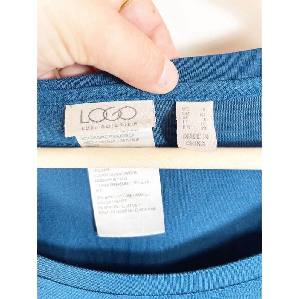 LOGO by Lori Goldstein Long Sleeve Shirt with Pockets Size L - Picture 2 of 5